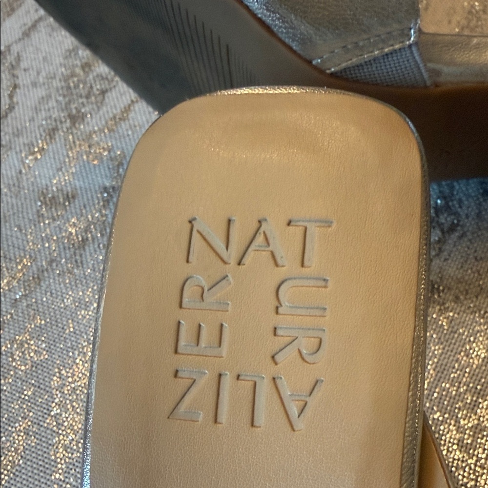 Naturalizer Women's Metallic Silver Mules - Picture 2 of 6